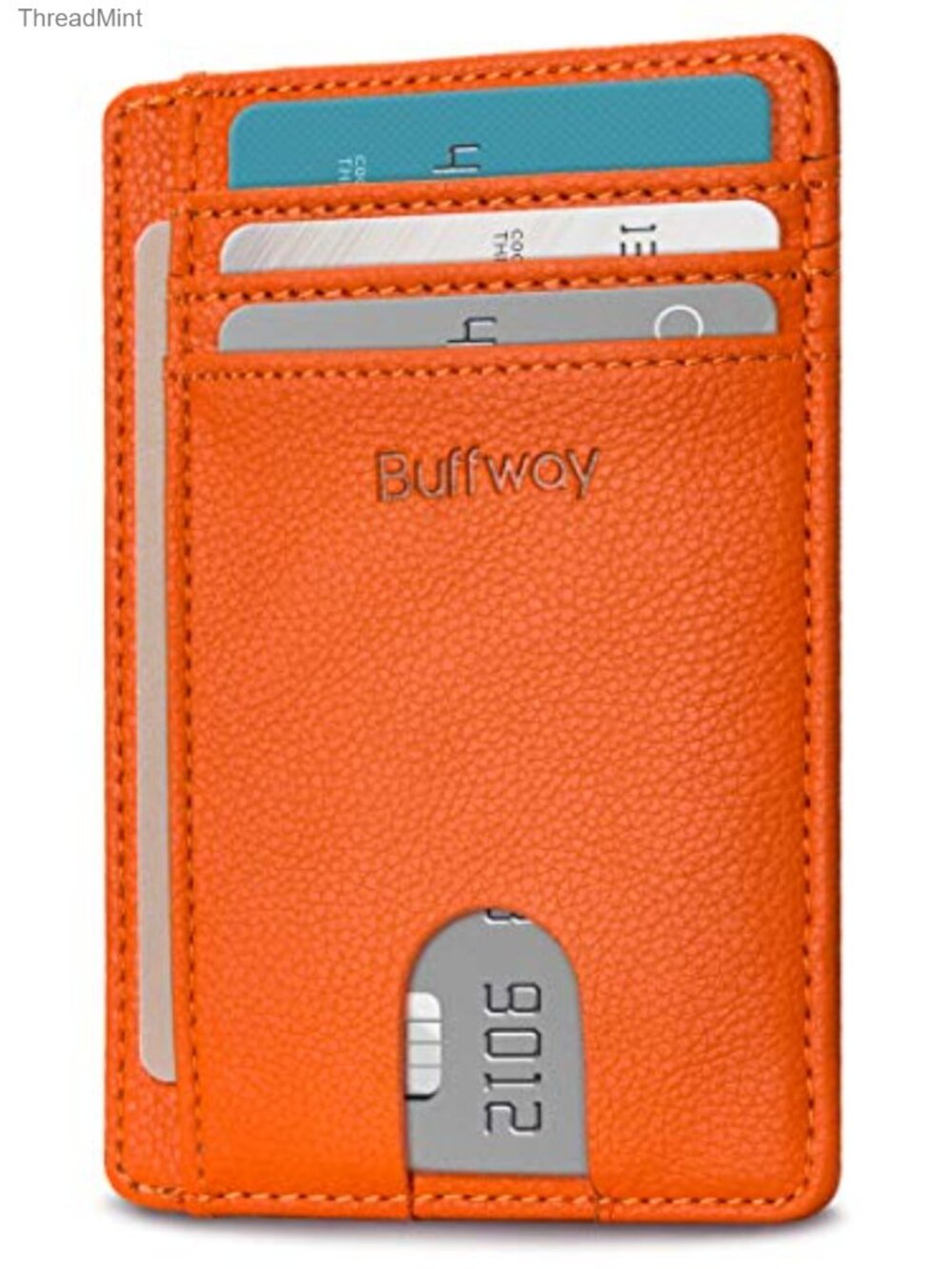 Slim Minimalist RFID Blocking Faux Leather Front Pocket Wallet 8 Slots